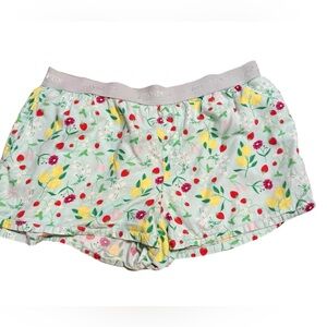 Light Green Floral Women’s Pajama Shorts Soft Cotton Lounge‎ Sleepwear Comfort L